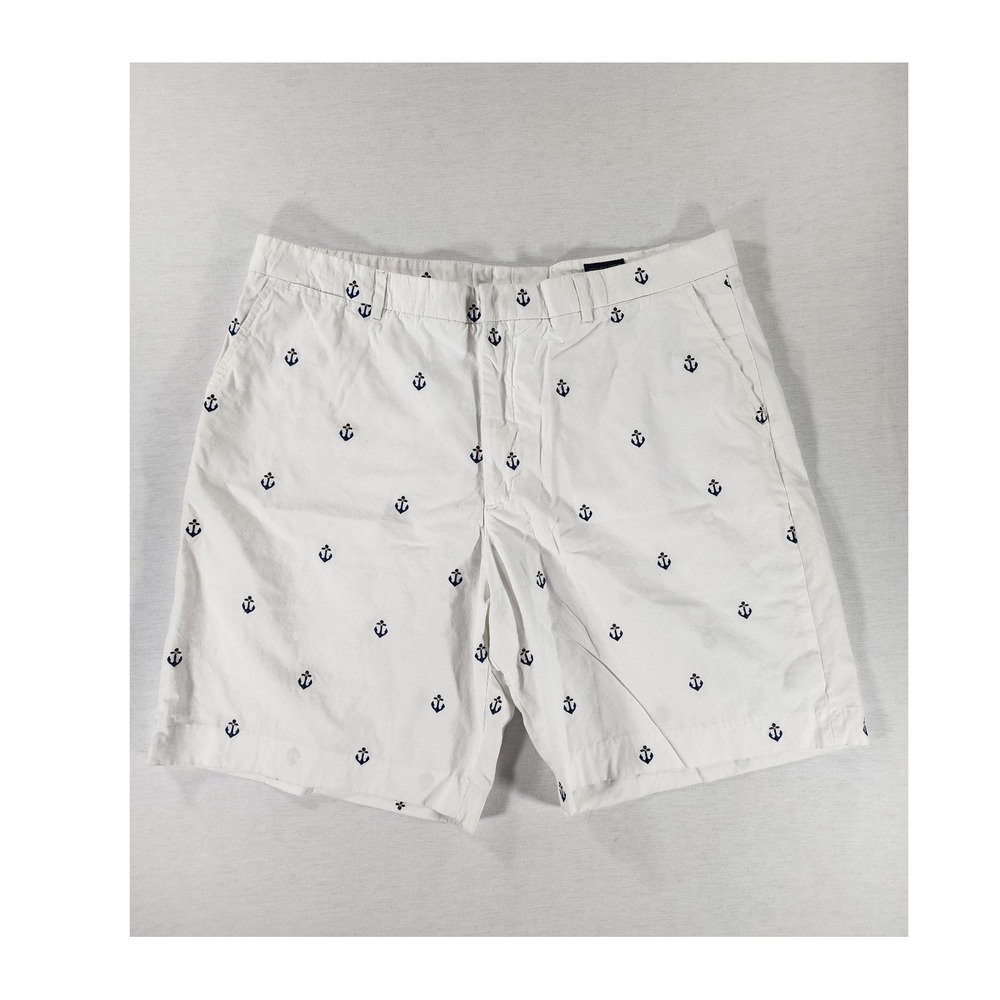 Lilly Pulitzer Everglades Short Mens 40 White Embroidered Anchor Nautical Cotton